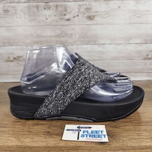 Copper Fit Women's Slip On Gray Black White Platform Sandals Size 8.5